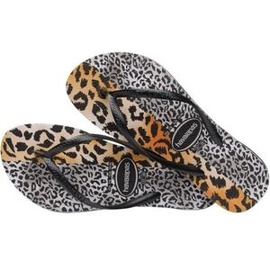 Havaianas Youth 13C/1Y Flip Flops Leopard Print Slim Mixed Print NWT